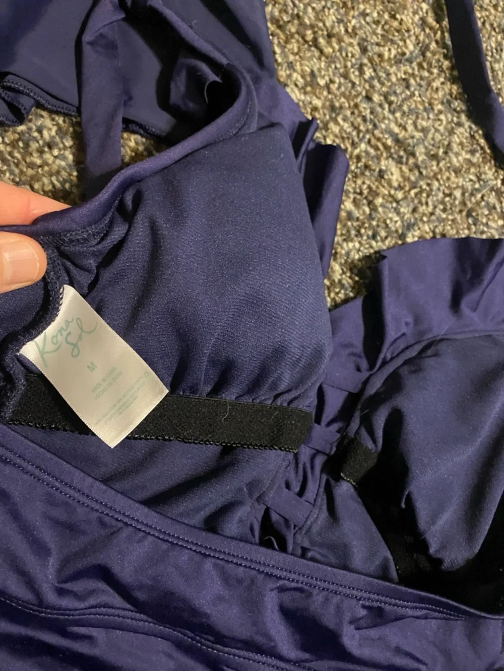 3-Piece Navy Swim Wear - Skirt, Tankini & Bikini Top, used, Kona Sol Women’s M - Picture 5 of 7